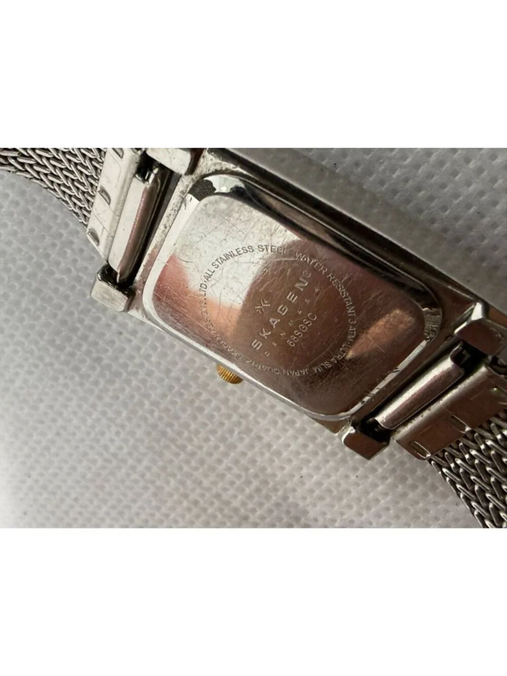 Skagen Denmark Women's Analog Watch Silver Tone Rectangle Mesh Band 20mm L064